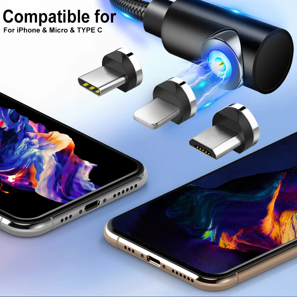 Быстрый Магнитный кабель 3A USB C Micro зарядное устройство зарядный для iPhone XS X XR 8 7