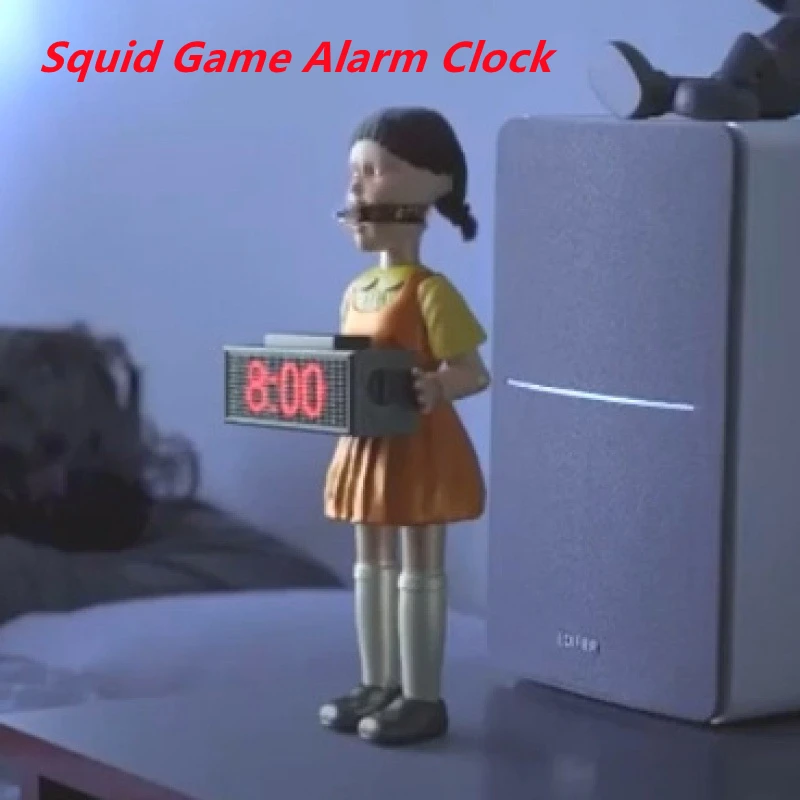 

New Funny Squid Game Alarm Clock Fires Bullets To Wake You Up Doll Clock Bedroom Decorations Ornaments Novety Gift 2021 Hot Sale