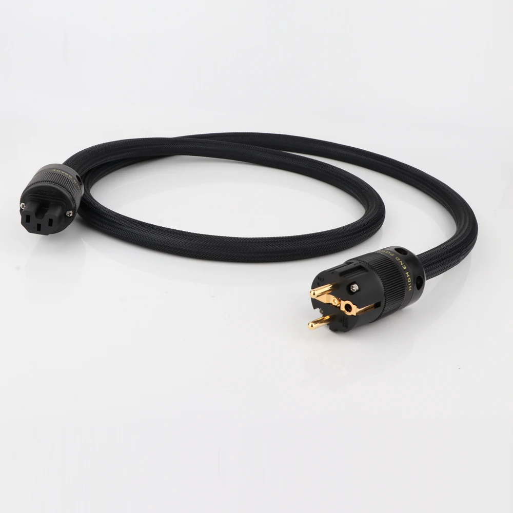 

Hi-end EU/US Power Cord HIFI Audio 4N OFC AC Power Cable with gold plated Plug cable line hifi audio amp cd power cable