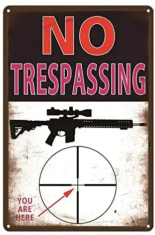 

FOEMXIEN Funny Warning Vintage，no trespassing，;Tin Sign Wall Retro Metal Bar Pub Poster Metal 11.87.9in