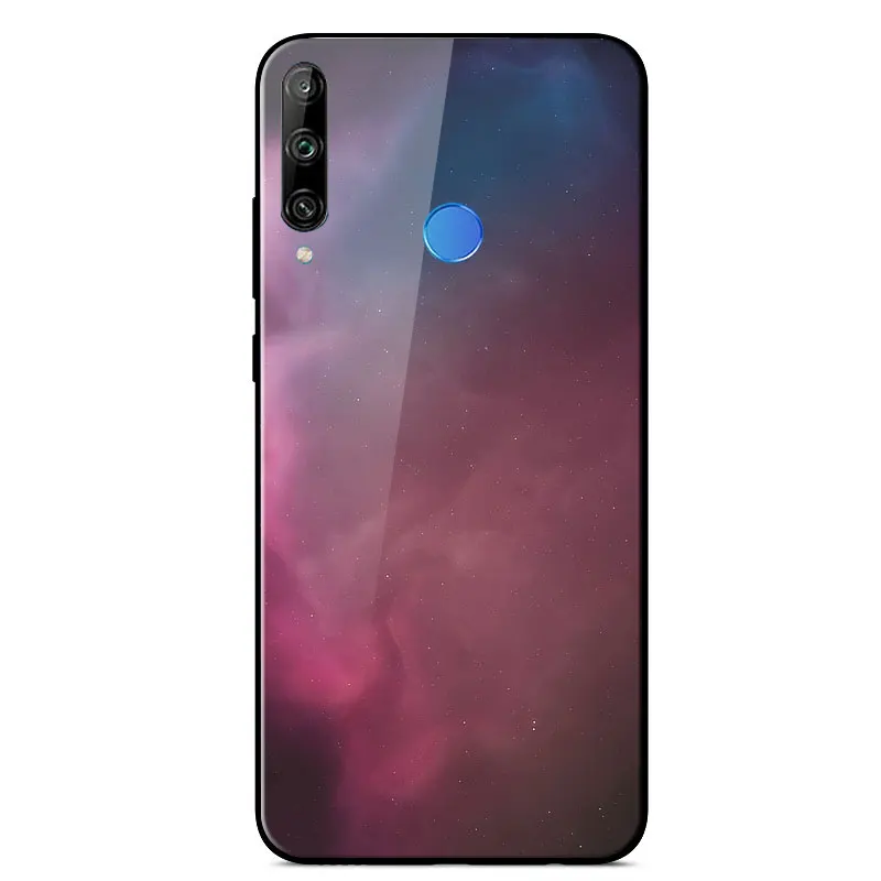

For Huawei P40 Lite E Case Ultra Thin Tempered Glass Phone Case For Huawei P40 Lite E Y7P Honor 9C Fashion Star Space Back Cover