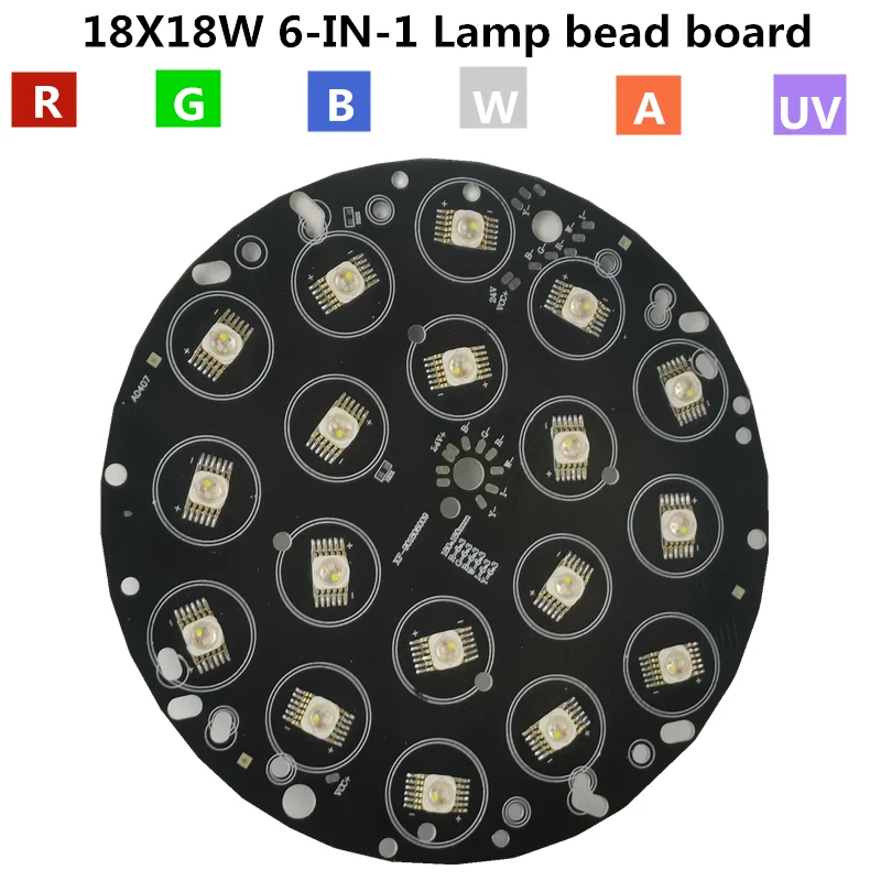 

18W RGBWA+UV lamp beads, 18X18W PAR 6-in-1 LED Board Professional stage light led light source