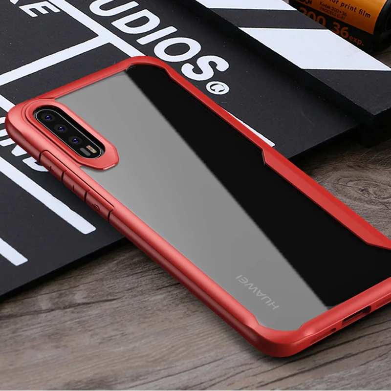 Для huawei p 20 Lite P20 Pro Чехол Vpower с кристаллами, прозрачная, для телефона защита soфт+ Твердый Чехол-Гибрид Для huawei p 20 p20 lite чехол - Цвет: Red