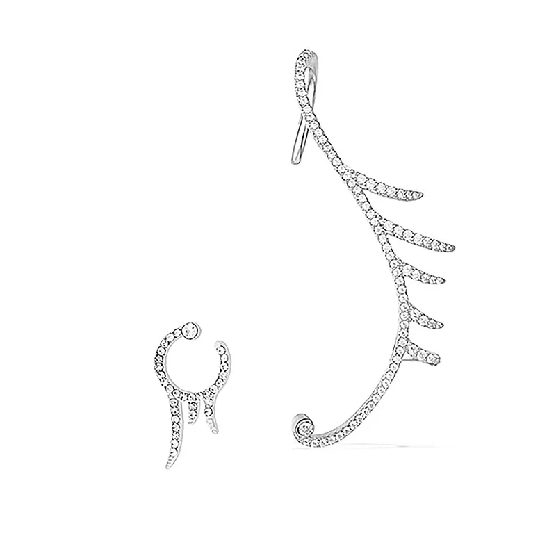 

LIWO Korean Hollow Earrings for Women Inlaid Zircon Asymmetrical Ear Studs Five-pointed Star Sweet Cute/Romantic Party Gifts