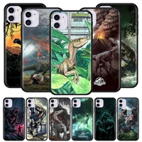 jurassic park dinosaur case for apple iphone 11 pro max xs x xr 7 8 6 6s plus 5 5s se black silicone phone cover caso