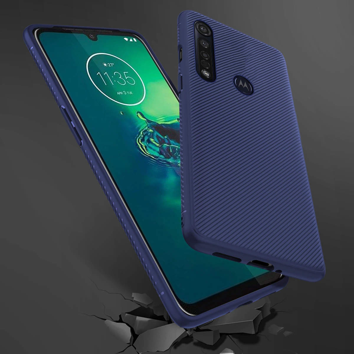 Для Motorola Moto G8 Plus Чехол Мягкий ТПУ бампер матовый Силиконовый устойчивый к