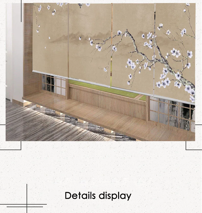 Chinese classical style Roller blinds Lotus flowers Birds Printing Blackout and daylight Window Blinds shades Bedroom balcony