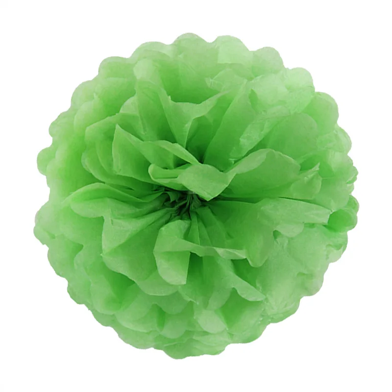 Grass Green Свадебные украшения, 5 шт., помпоны, 20 см., тканевая бумага, искусственные цветы, шар для детского душа, 1 день рождения, украшения, принадлежности - Цвет: Grass Green