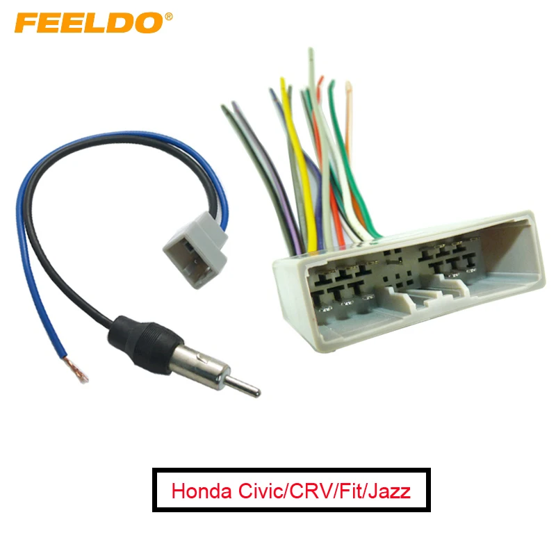 FEELDO 5Set Car Radio Audio Stereo Wire Harness Antenna Adapter for Honda 06-08/Civic/Fit/CRV/ACURA #FD-1652