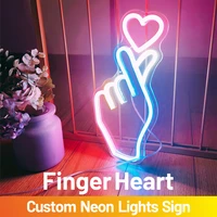 diy neon sign custom finger heart gobo shopping mall bar interior decorative flexible neons light creative billboards