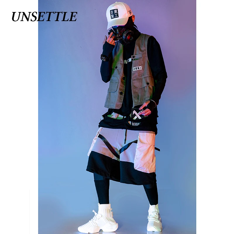 UNSETTLE 2020SS летние мужские хип хоп джоггеры шорты в уличном стиле с карманами