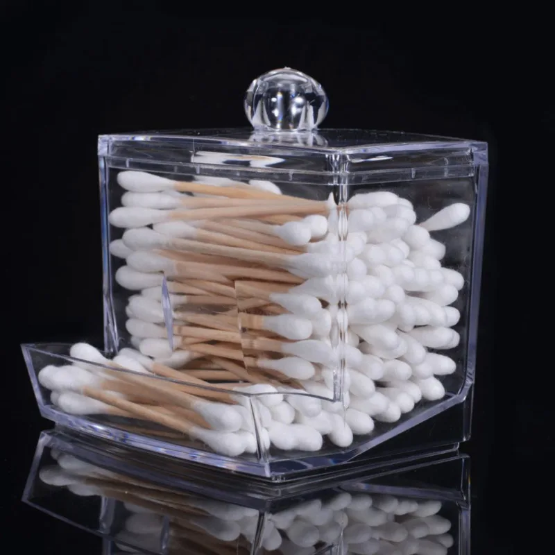 Прозрачная коробка для хранения ватных палочек органайзер акриловая