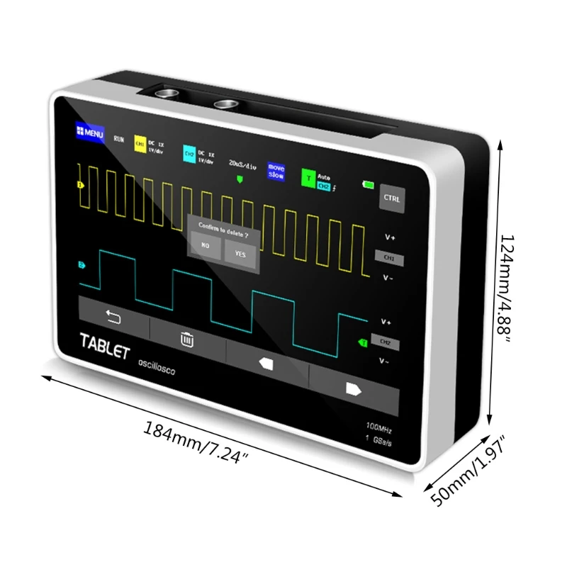 

1013D Dual Channel 100M Bandwidth 1GS Sampling Rate Digital Tablet Oscilloscope