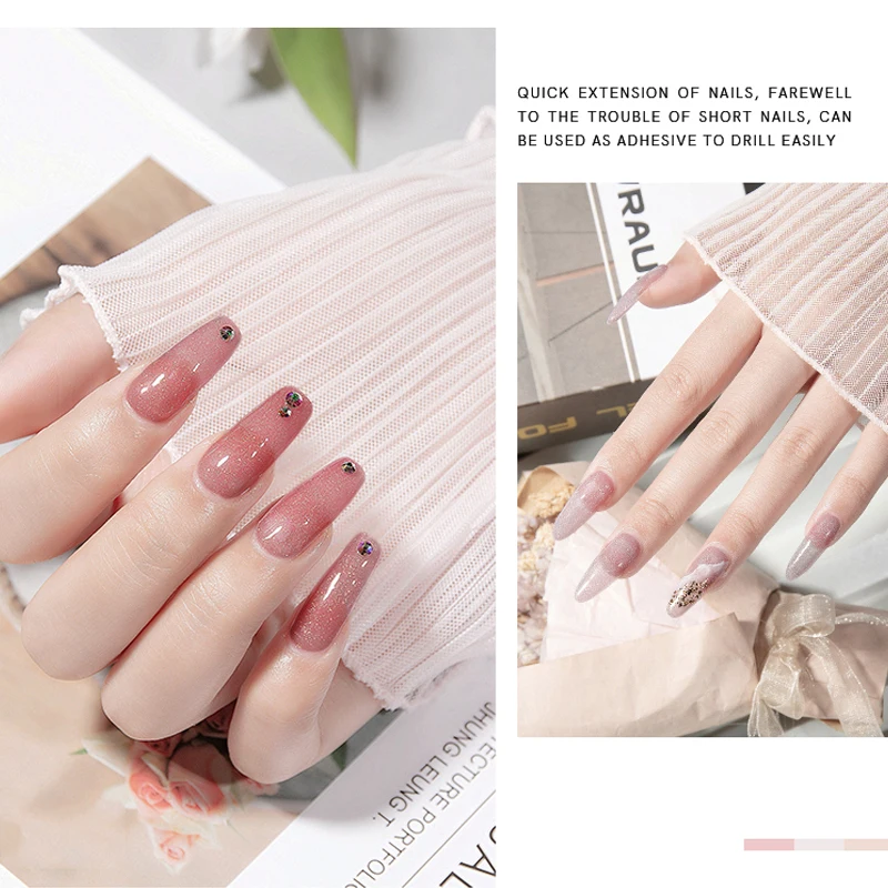 MSHARE 60 мл Розовый Блестящий поли акриловый гель SequinsLong натуральный быстро