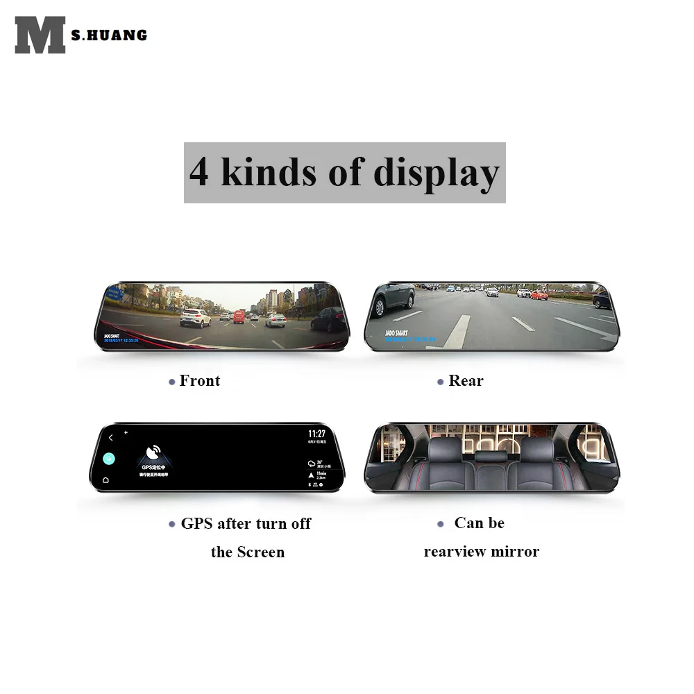 зеркало видеорегистратор A30 Автомобильный 10 дюймов полный ips сенсорный экран FHD