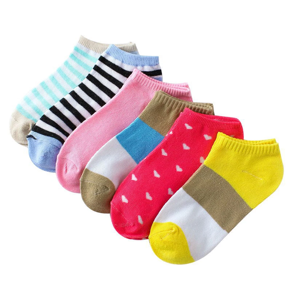 

10 pieces = 5 pairs Women Fashion Socks Set Girls Female Invisible Short Ankle Boat Sock Slippers Striped Love Heart Cartoon New