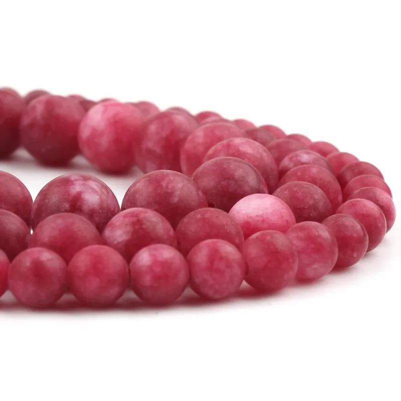 Матовый красный халцедон круглые свободные бусины стандартное Ожерелье браслет