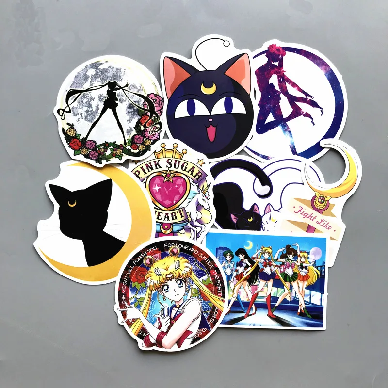 9pcs 9/50 шт. с рисунком из аниме «Сейлор Мун» Стикеры Пастер мультфильм изделий в технике Скрапбукинг декора канцелярские Стикеры s Косплэй реквизит для костюмов аксессуары - Цвет: 9pcs