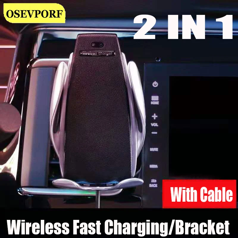 infrared qi fast charging for iphone 12 se 2 11 pro max stands wireless charger car air vent mount phone holeder 2 in 1 brackets free global shipping
