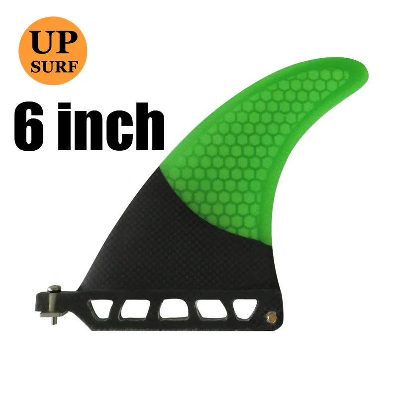 6 inch green 9 дюймов firberglass carbon один плавник " 7" " доска для серфинга sup плавник Лонгборд плавник 8 - Цвет: 6 inch green