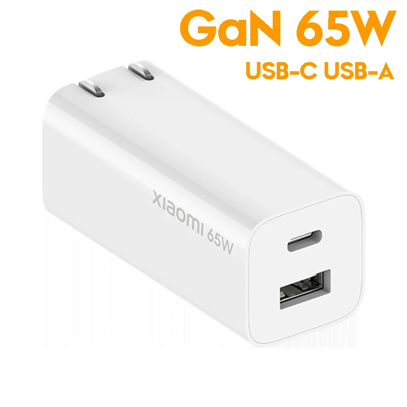 

Зарядное устройство Xiaomi GaN, 65 Вт, Type-C, быстрое зарядное устройство для iPhone, Macbook Pro USB-A, Xiaomi 11, 12, Mipad 5 Pro