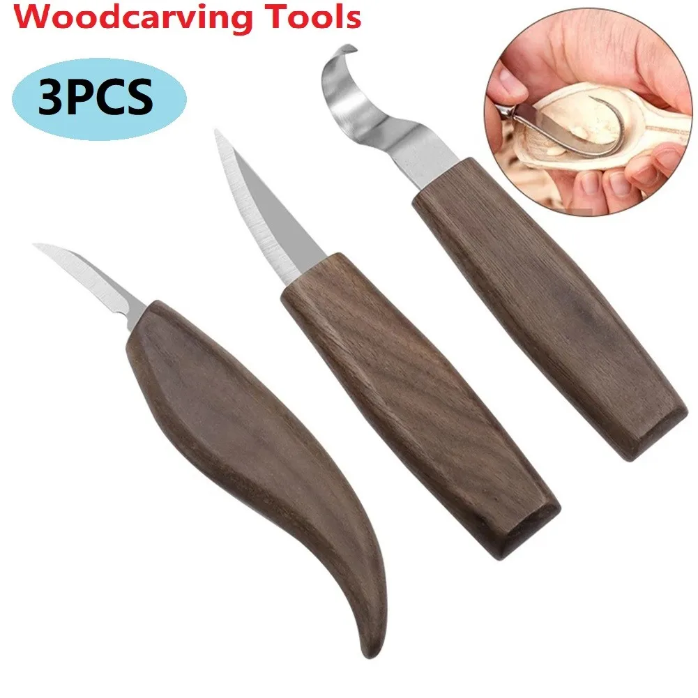 

3pcs Chisel Woodworking Cutter Hand Tool Carving Tools Set Chisel Woodworking Cutter Set Peeling Woodcarving Carving Cutter