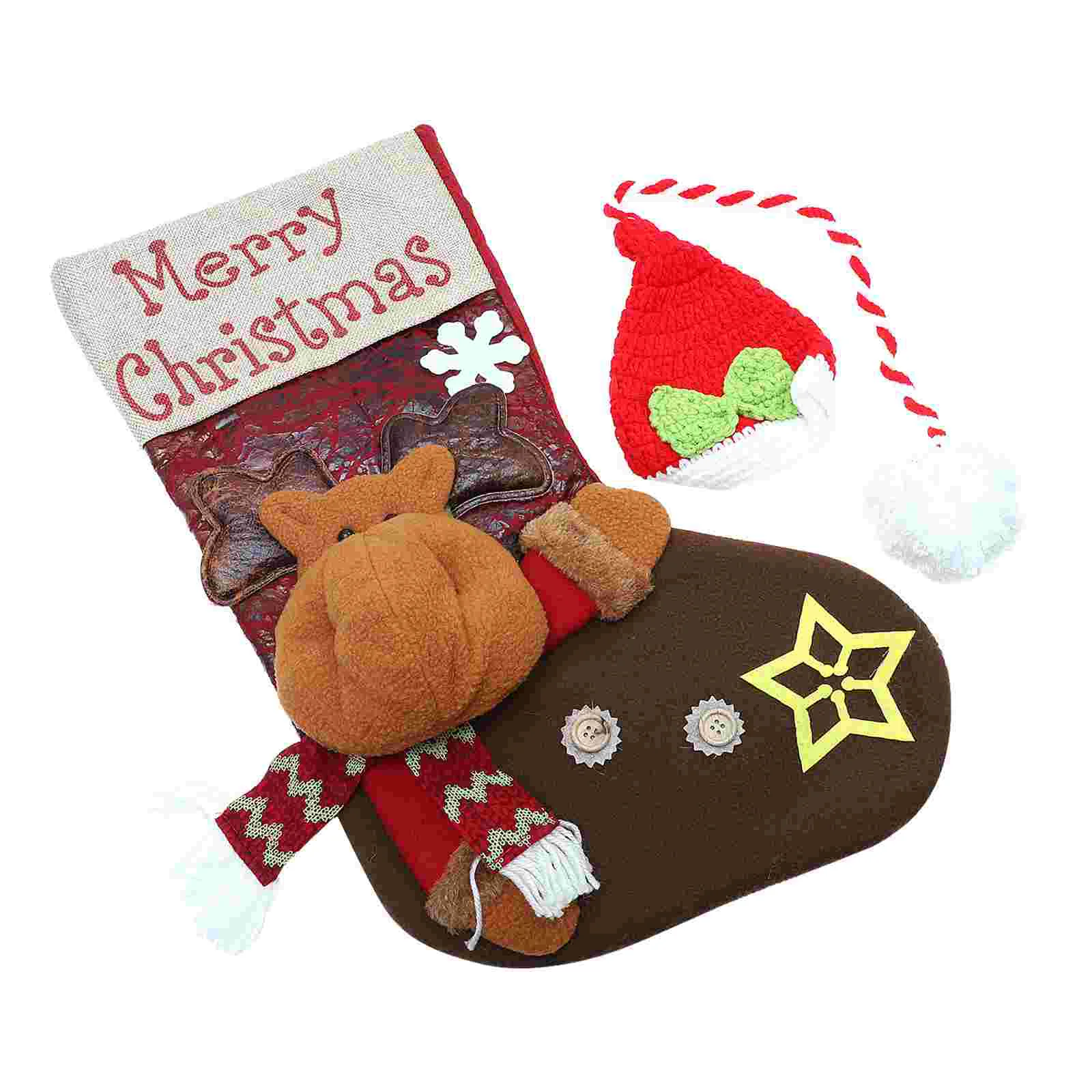 

1 комплект детских рождественских фотографий, реквизит, детская Рождественская шляпа, спальный мешок для новорожденных