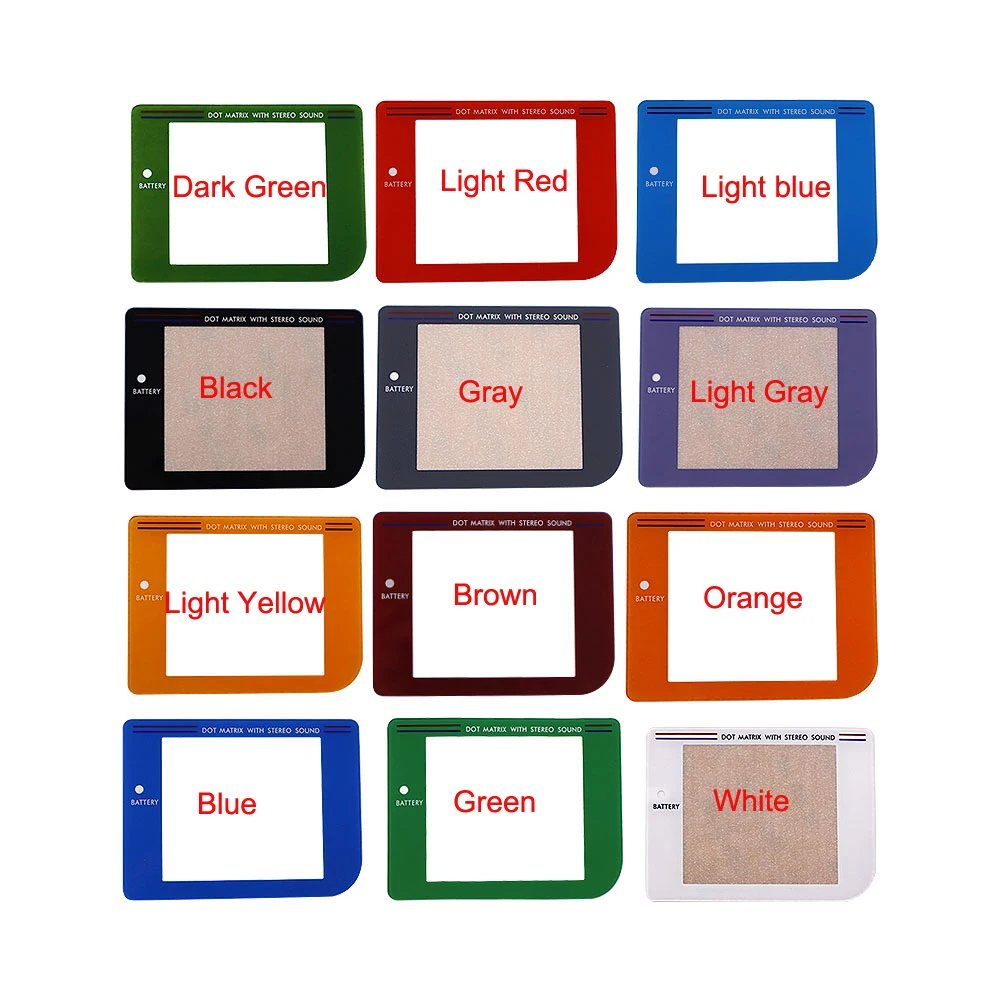 DIY Larger size Multi color option glass screen lens protector for GB DMG Q5  Backlight  LCD