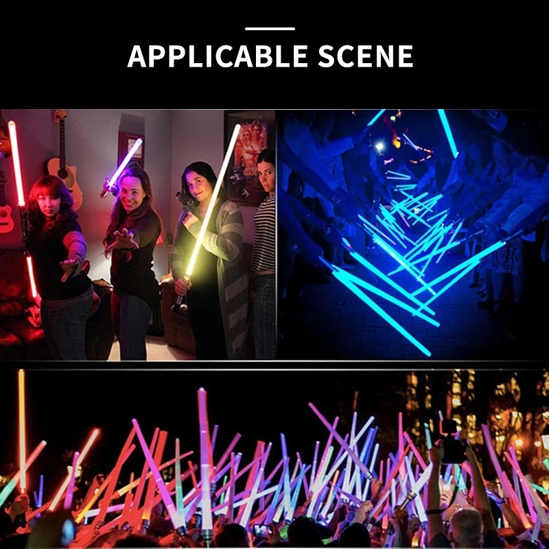 Sable l&aacute;ser de juguete para ni&ntilde;os, espada de Darth Vaders, arco de juguete para Cosplay, espada de doble sable de luz con sonido l&aacute;ser, regalos de Navidad, 2 uds.-5