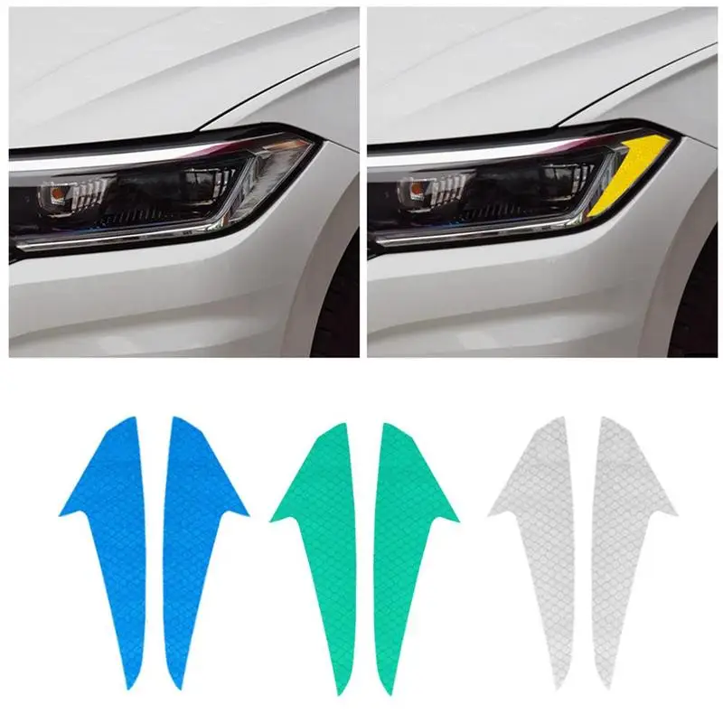 

Fashion Car Modification Exterior Stickers Yellow Headlight Reflective Warning Sticker for New Sagitar