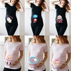 Женская Футболка для беременных одежда милая Футболка для беременных с принтом для Детей Забавные летние футболки для беременных женщин топы для беременных