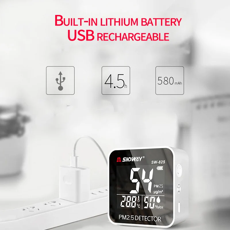 SNDWAY Household Thermometer SW-825 Hygrometer Indoor Air Quality Monitor PM2.5 Tester | Инструменты