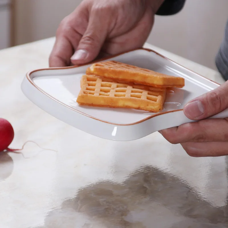 Керамическая тарелка для хлеба креативная ручная роспись высокотемпературная