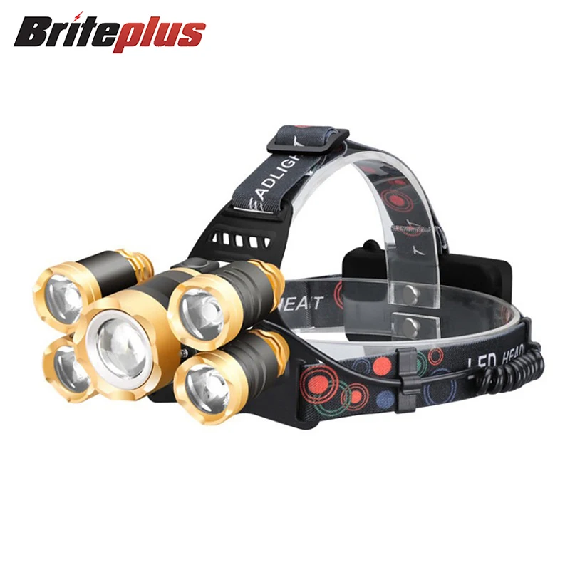 

Powerful LED Headlight Headlamp 4 Modes Head Lamp USB Charging Flashlight Torch 2*18650 Battery For Camping Fishing