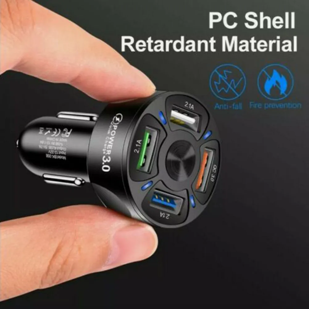 

12V-24V Fast Car Charger 7000mA 78.0mm*32mm*32mm Black Dual Adapter Socket Universal