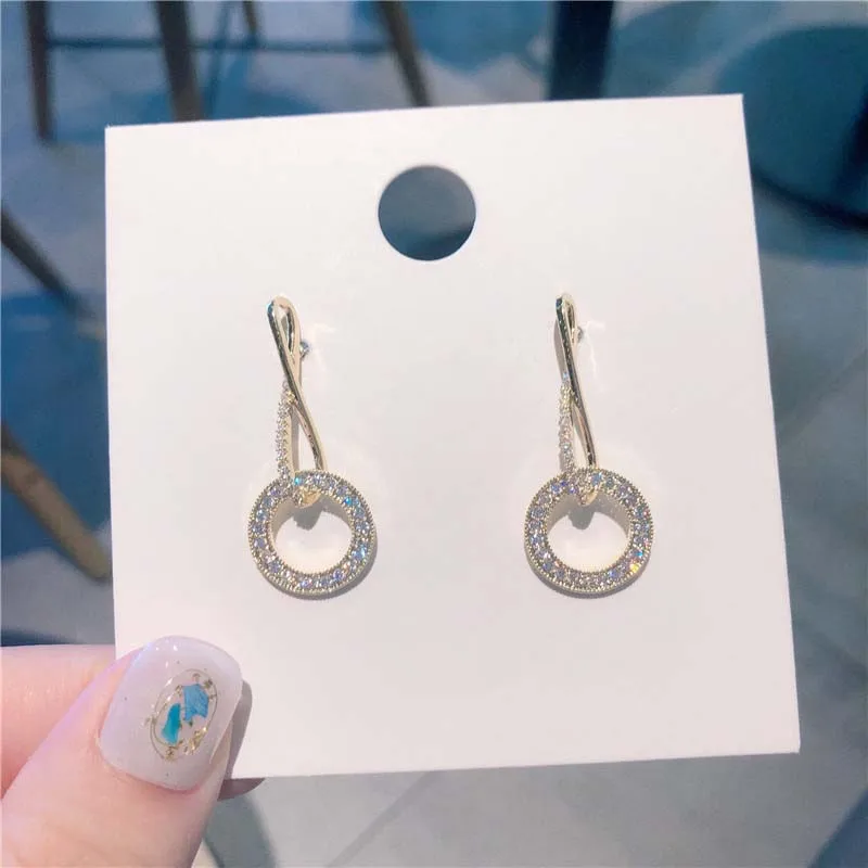 

Женские серьги-подвески, с фианитом, в японском и корейском стиле, S925