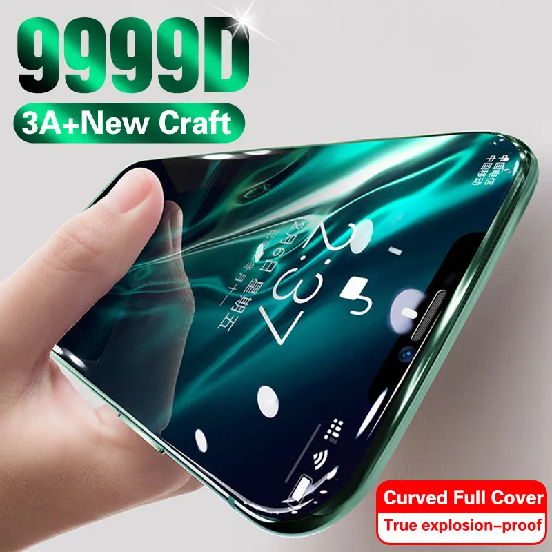 Стекло с полным покрытием для iPhone 11 Pro Max XS MAX XR X защитная пленка экрана закаленное