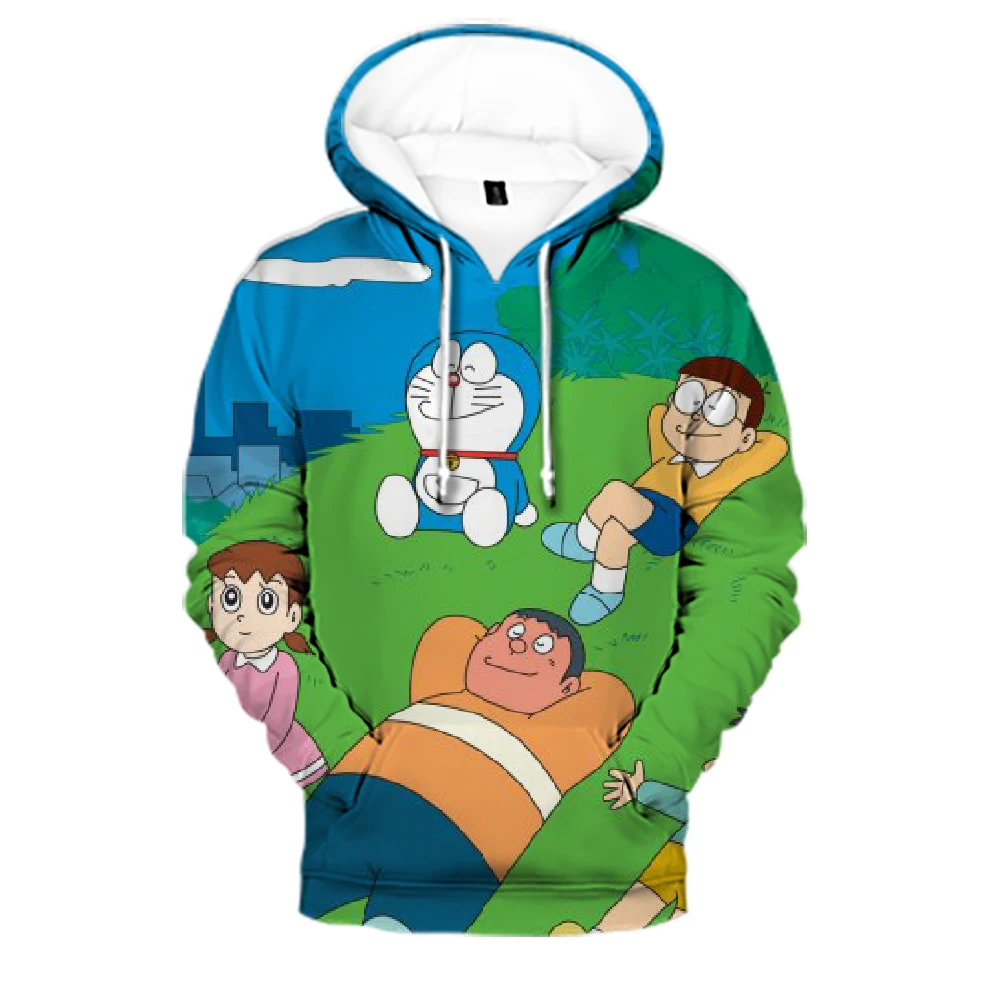 

Popular Anime Doraemon Hoodie Boys Girls Fashion Spring Autumn Pullover Doraemon Men Women Oversized Clothes Casual Streetwear