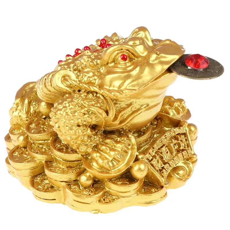 

Feng Shui Money Toad Lucky Fortune Wealth Chinese Golden Frog Toad Coin Home Office Decoration Tabletop Ornaments Gifts