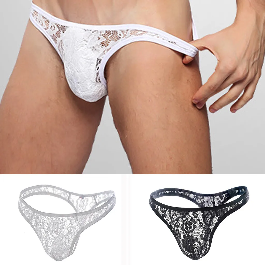 

Perspective Mens Lace Thong Underwear Men Sexy Thongs Ultra Thin Hollow Jacquard Male Bikini Erotic G-string Sexy Tanga Slip New