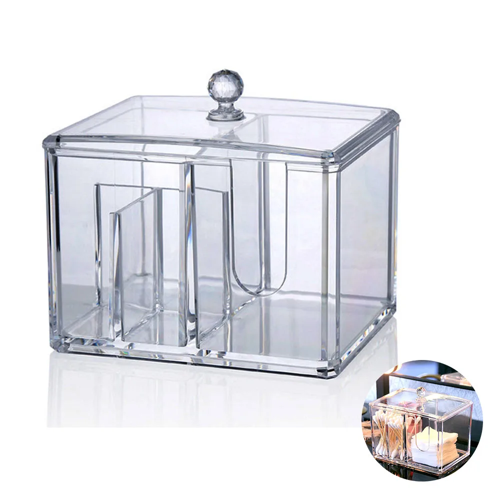 

Акриловая хлопковая коробка для хранения косметики, коробка для хранения ватных тампонов, креативная прозрачная коробка для хранения косм...