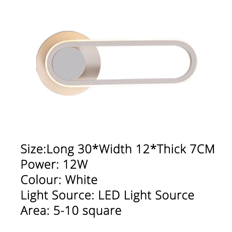 White 30x12x7cm 12w Дизайн формы кнопки для Спальня Гостиная Кабинет теплый свет холодный свет без пульта дистанционного управления - Цвет абажура: White 30x12x7cm 12w