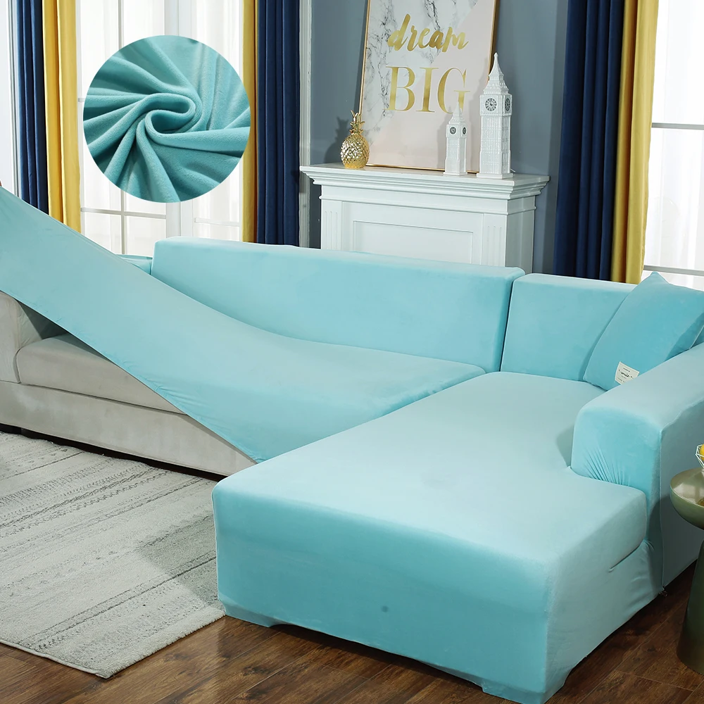 

Толстый Бархатный Чехол для дивана, универсальный эластичный чехол для гостиной, угловой чехол для дивана