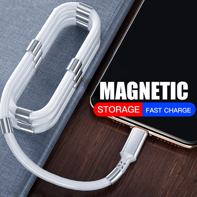 

1M Micro USB Type-c Cable 2.4A Super Fast Charging Cables Redesigned Magnetic Absorption Line Usb To Micro Self Wind Data Cable