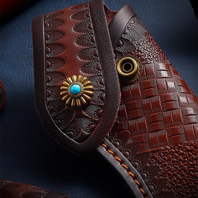 Складные ножны из воловьей кожи верхнего слоя для ножа футляр улицы прямой