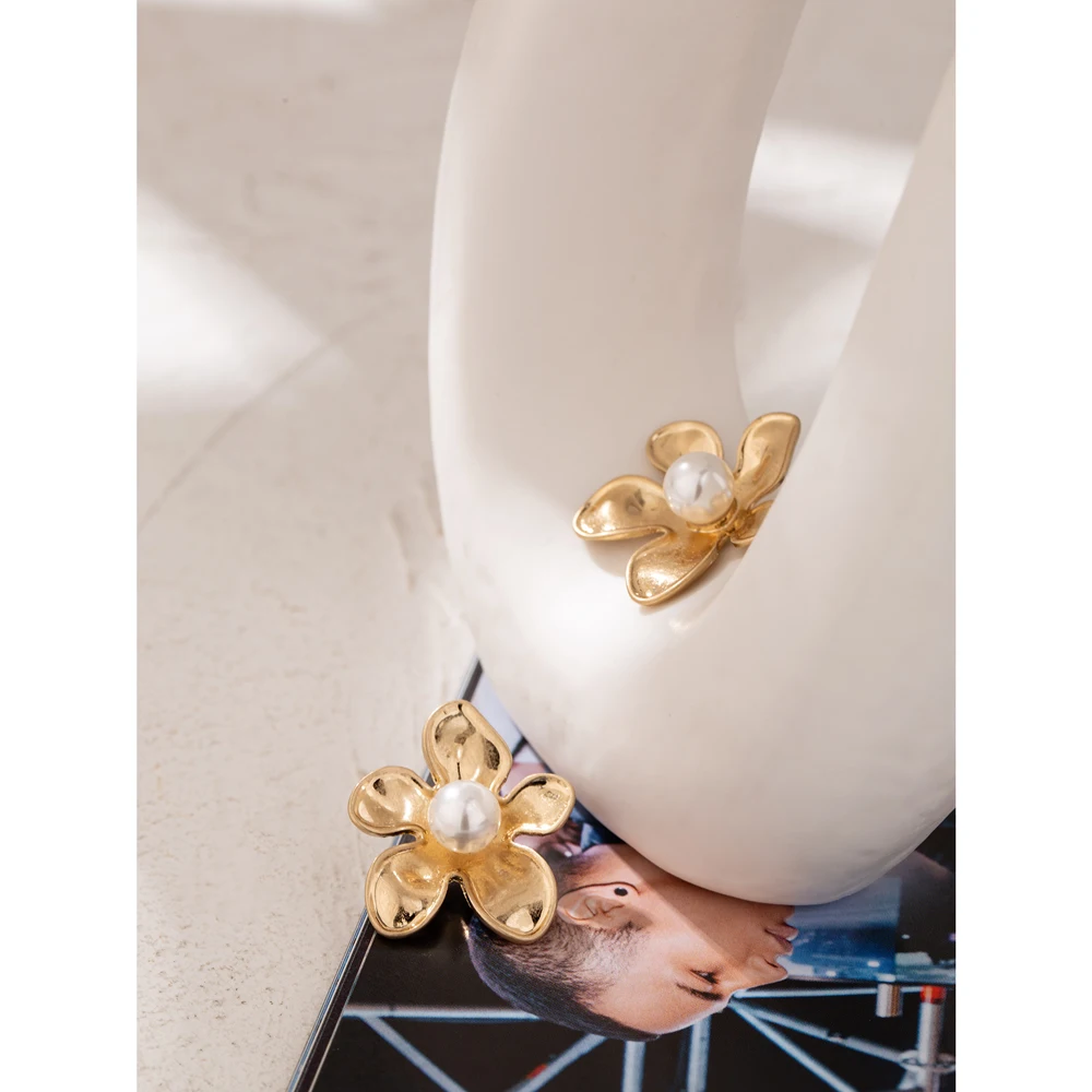 Yhpup Новый минималистичный цветок серьги-гвоздики в форме растения из цинкового