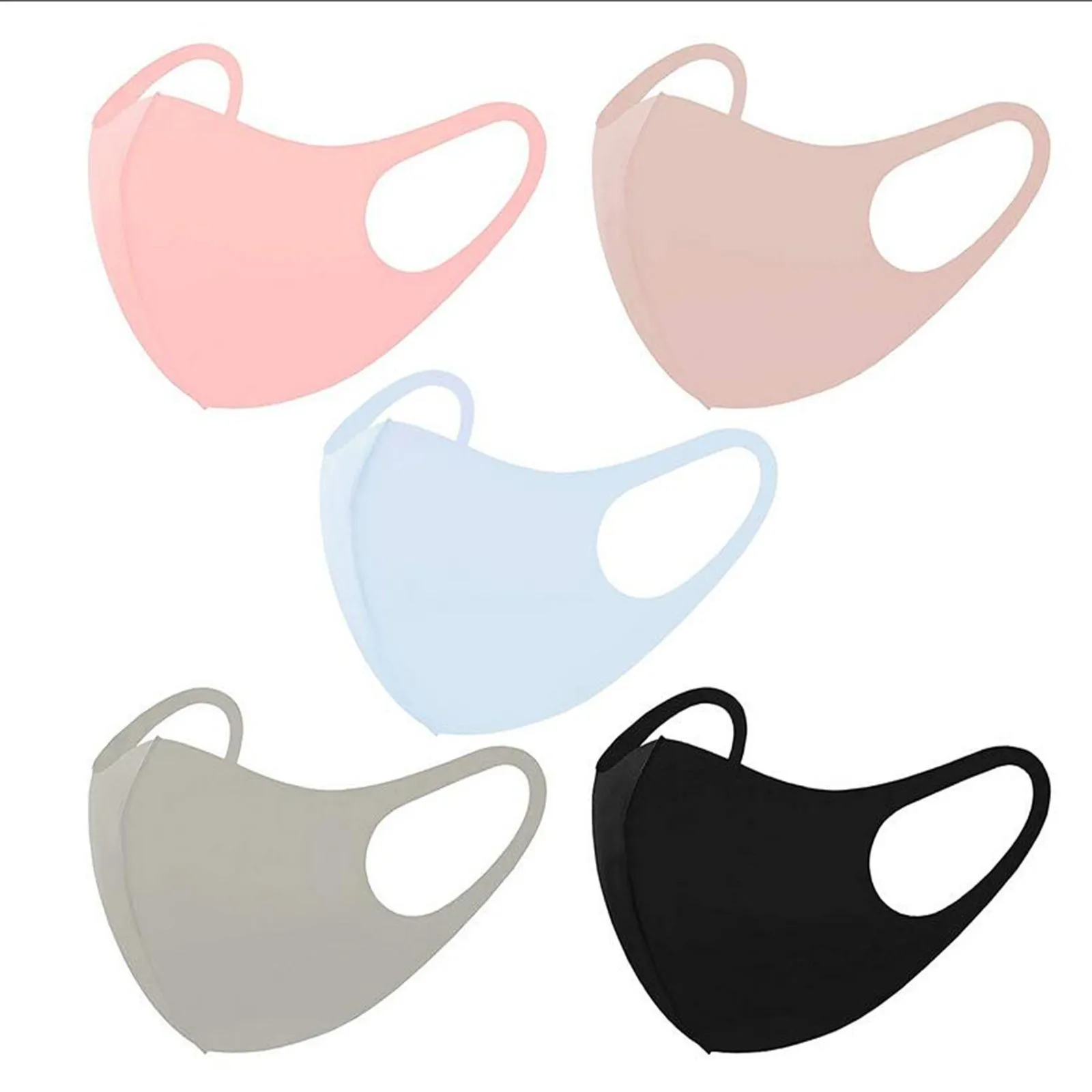 

1PC Solid color Masks Adults Fashion Personality Face Mask Unisex Washable Reusable Masque Breathable Earloops Mascarillas 25