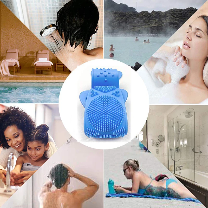 

Upgraded Silicone Brushes Bath Towels Rubbing Back Mud Peeling Body Massage Shower Extended Scrubber Skin Clean Shower Brushes