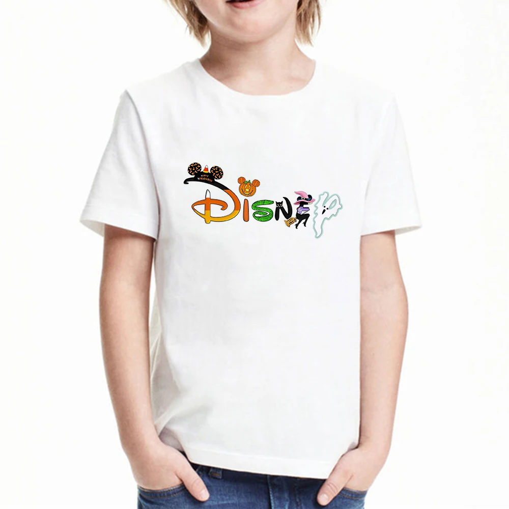 

Baby Girl Boy Tshirt Harajuku Halloween Disney Letter T shirt Funny Kids Leisure Fashion Aesthetic Children T-shirt Dropship