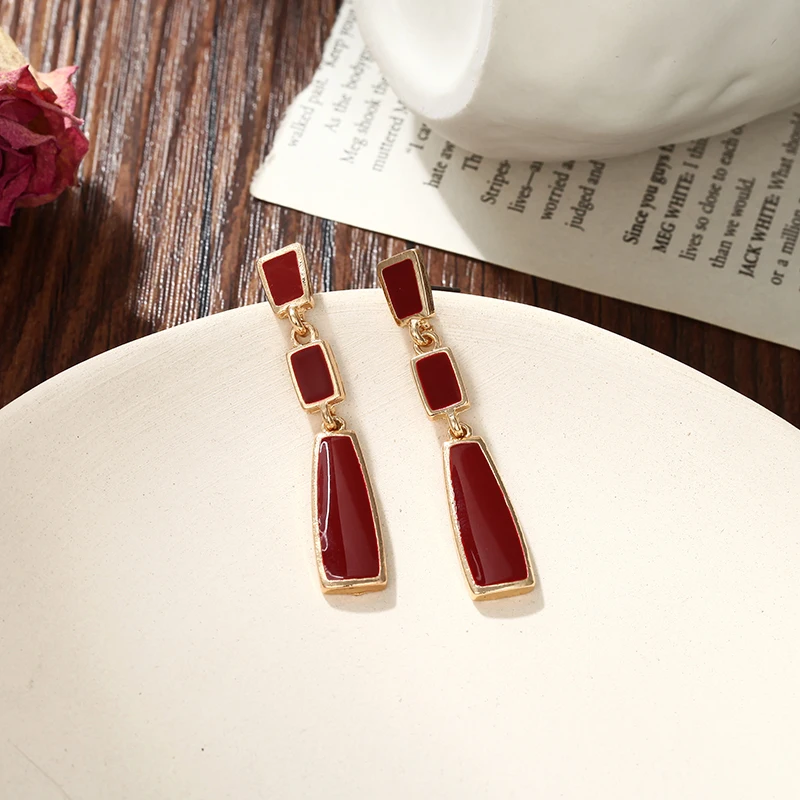 2019 корейские массивные винтажные Геометрические Квадратные серьги длинные
